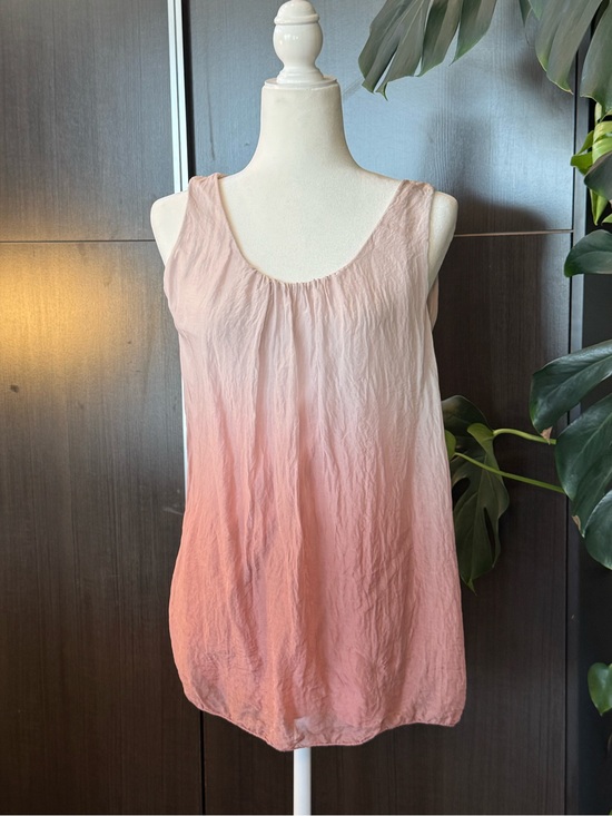 Giusy Tops - Women’s Pink Ombre Scoop Neck Tank Top